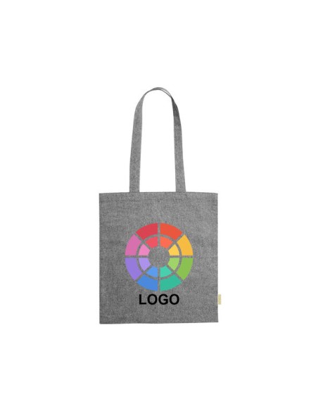 Bolsa de Algodón Reciclado de 38 x 42 cm Asa Larga (120 gramos).