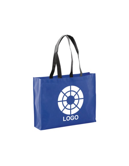 Bolsa de Tela non-woven con fuelle de 40 x 32 + 11 cm Asa Larga de color Negro