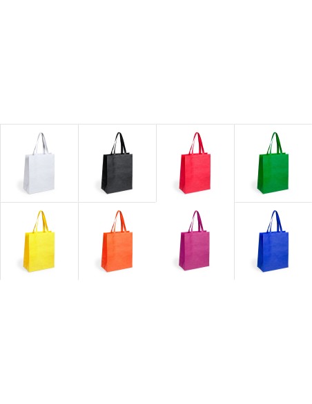 Bolsa de Tela non-woven con Fuelle de 33 x 49 + 15  cm Asa Mediana