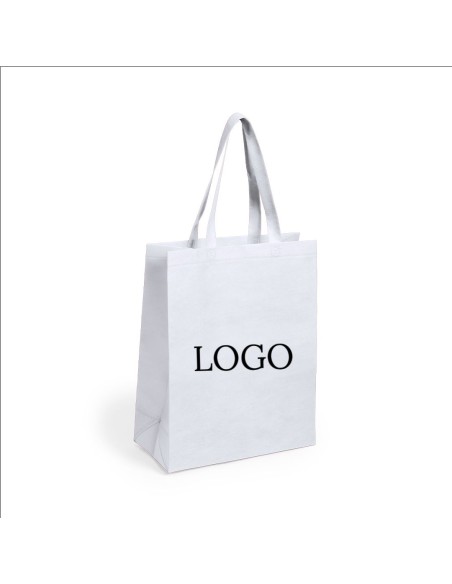Bolsa de Tela non-woven con Fuelle de 33 x 49 + 15  cm Asa Mediana