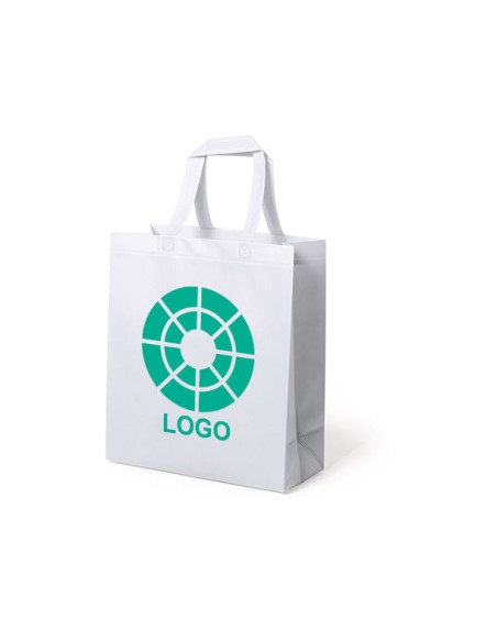 Bolsa de Tela non-woven LAMINADO, con fuelle de 35 x 40 + 15 cm Asa Corta