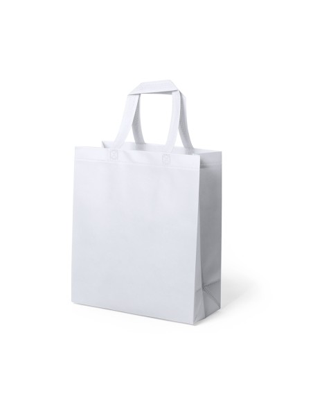 Bolsa de Tela non-woven LAMINADO, con fuelle de 35 x 40 + 15 cm Asa Corta