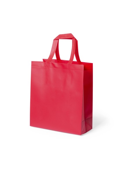 Bolsa de Tela non-woven LAMINADO, con fuelle de 35 x 40 + 15 cm Asa Corta