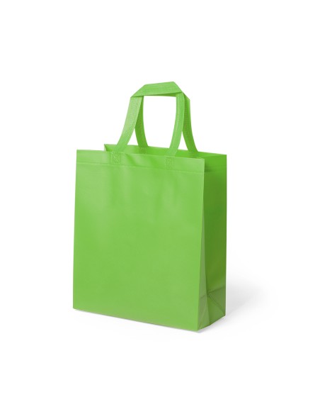 Bolsa de Tela non-woven LAMINADO, con fuelle de 35 x 40 + 15 cm Asa Corta