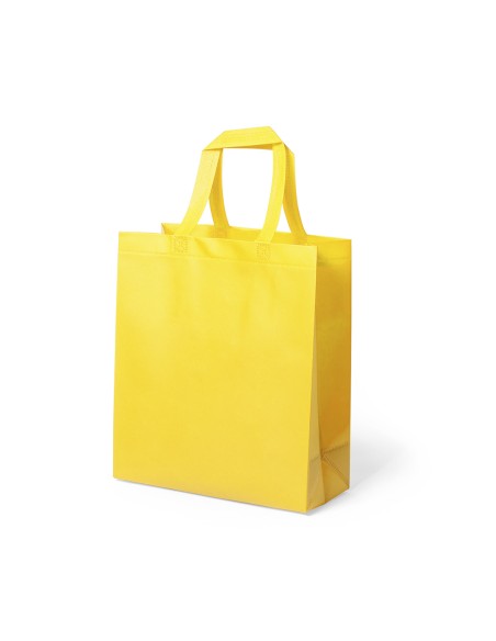 Bolsa de Tela non-woven LAMINADO, con fuelle de 35 x 40 + 15 cm Asa Corta