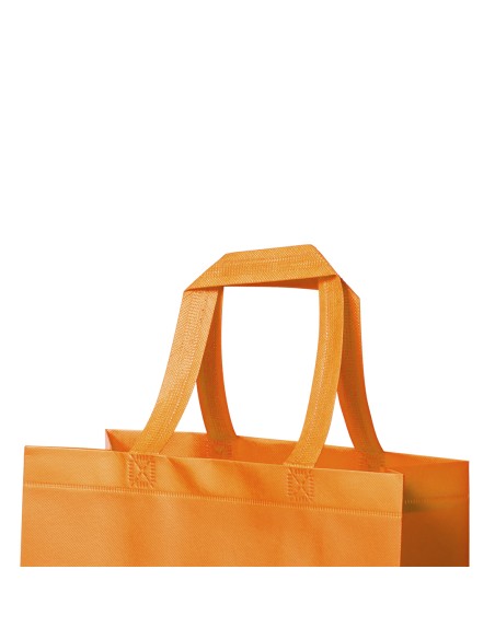 Bolsa de Tela non-woven LAMINADO, con fuelle de 35 x 40 + 15 cm Asa Corta