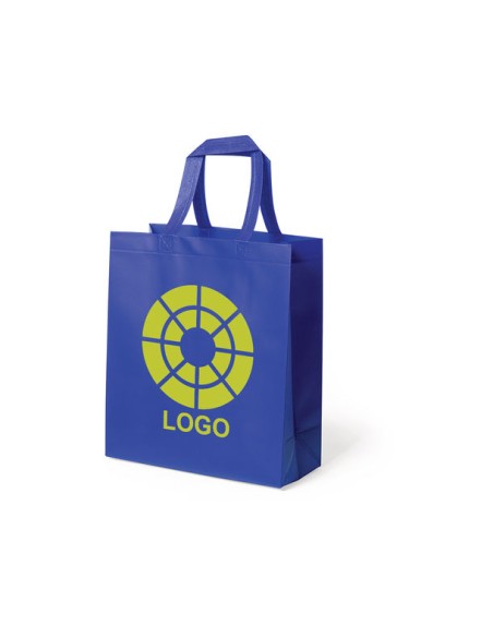 Bolsa de tela non-woven LAMINADO, con fuelle de 30 x 34 + 12 cm Asa Corta