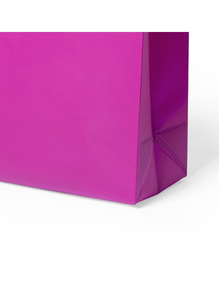 Bolsa de tela non-woven LAMINADO, con fuelle de 30 x 34 + 12 cm Asa Corta