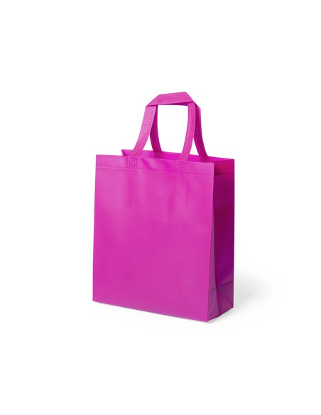 Bolsa de tela non-woven LAMINADO, con fuelle de 30 x 34 + 12 cm Asa Corta