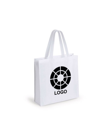 Bolsa de Tela non-woven LAMINADO, con fuelle de 38 x 38 + 12,5 cm Asa Mediana