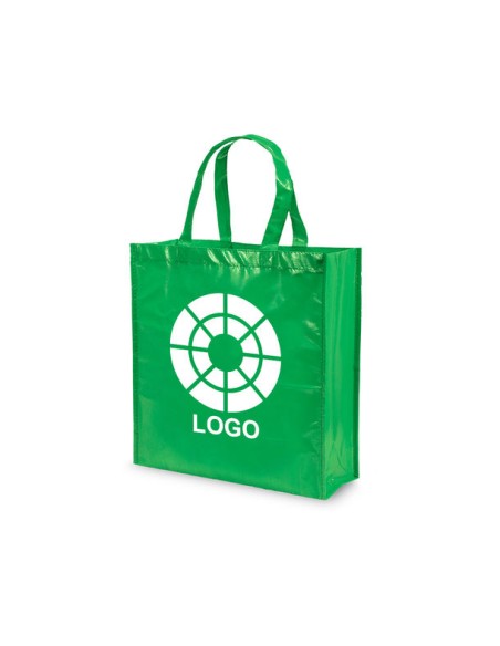 Bolsa de Tela non-woven LAMINADO, con fuelle de 38 x 40 + 12 cm Asa Corta