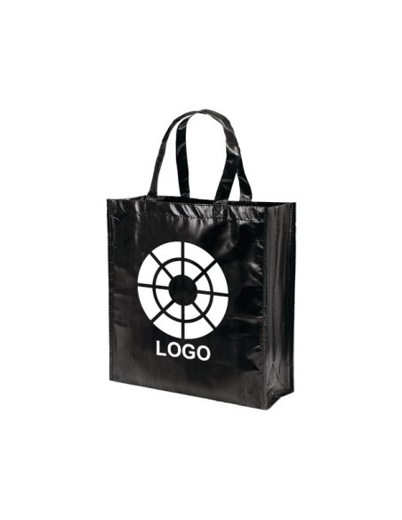 Bolsa de Tela non-woven LAMINADO, con fuelle de 38 x 40 + 12 cm Asa Corta
