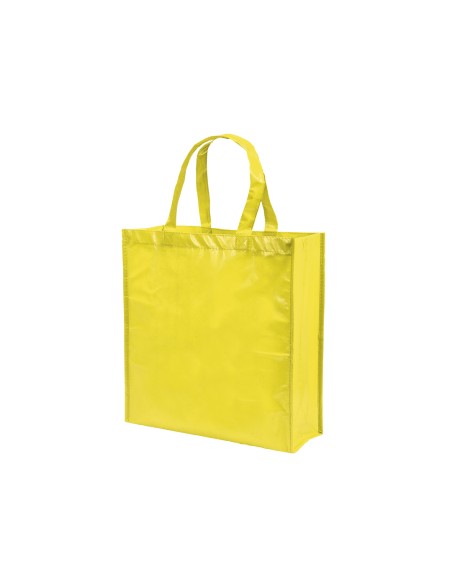 Bolsa de Tela non-woven LAMINADO, con fuelle de 38 x 40 + 12 cm Asa Corta
