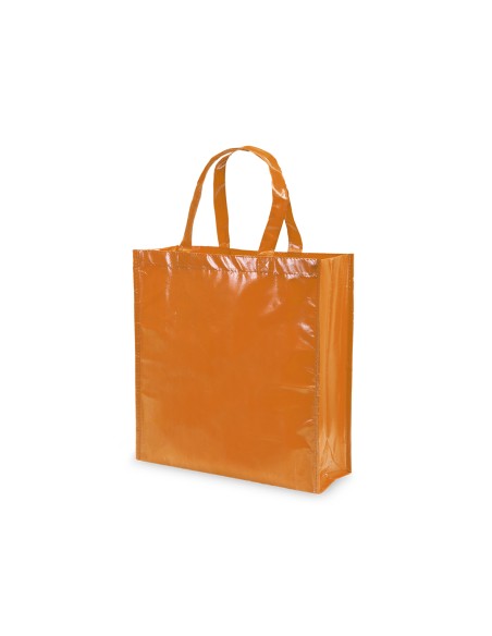 Bolsa de Tela non-woven LAMINADO, con fuelle de 38 x 40 + 12 cm Asa Corta