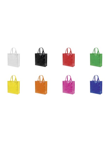 Bolsa de Tela non-woven LAMINADO, con fuelle de 38 x 40 + 12 cm Asa Corta
