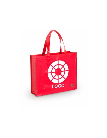Bolsa de Tela non-woven LAMINADO, con fuelle de 40 x 35 + 11,5 cm Asa Mediana