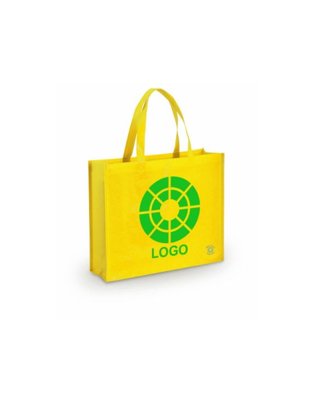 Bolsa de Tela non-woven LAMINADO, con fuelle de 40 x 35 + 11,5 cm Asa Mediana