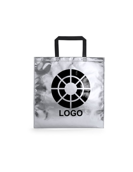 Bolsa de Tela non-woven LAMINADO METALIZADO, de 45 x 44 cm Asa Mediana