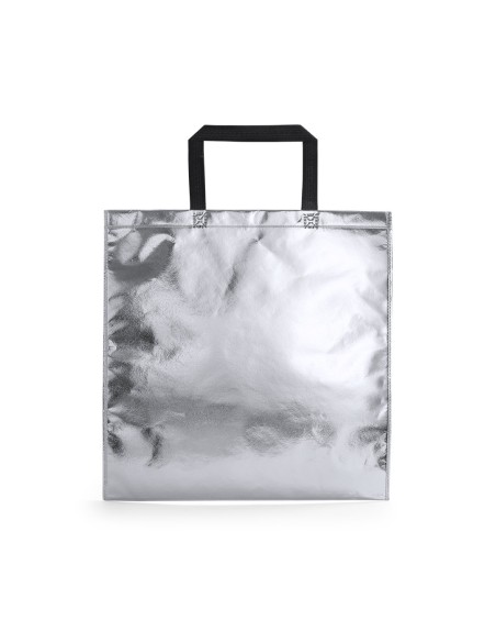 Bolsa de Tela non-woven LAMINADO METALIZADO, de 45 x 44 cm Asa Mediana