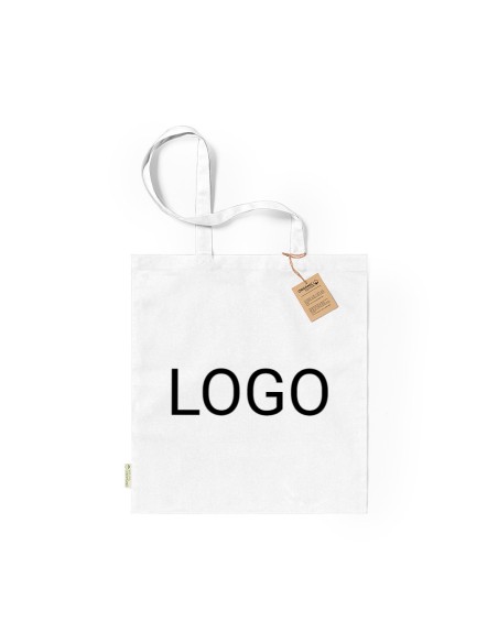 Bolsa de Algodón Orgánico 38 x 42 cm Asa Larga (140 gramos).