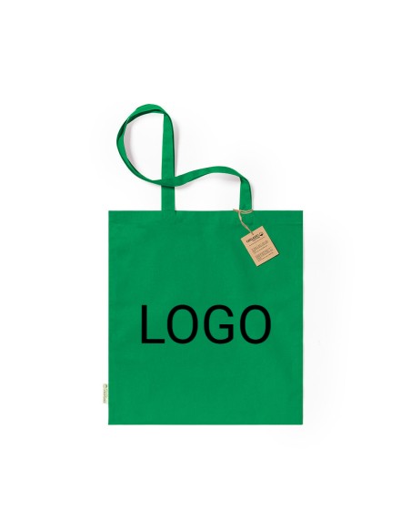 Bolsa de Algodón Orgánico 38 x 42 cm Asa Larga (140 gramos).
