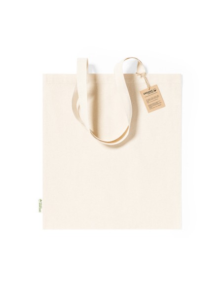 Bolsa de Algodón Orgánico 38 x 42 cm Asa Larga (140 gramos).