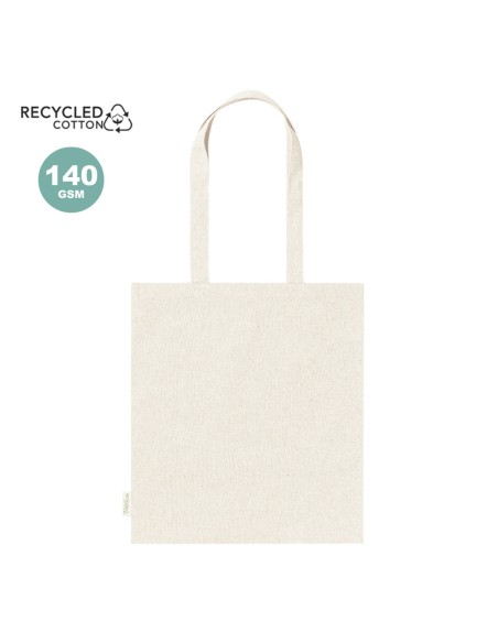 Bolsa de Algodón Reciclado de 38 x 42 cm Asa Larga (140 gramos).