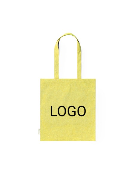 Bolsa de Algodón Reciclado de 38 x 42 cm Asa Larga (140 gramos).