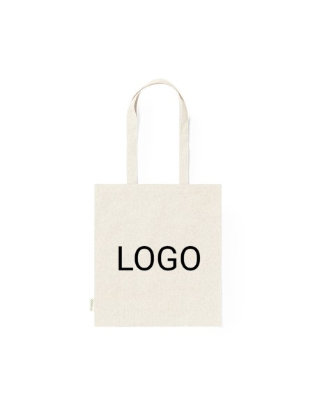 Bolsa de Algodón Reciclado de 38 x 42 cm Asa Larga (140 gramos).