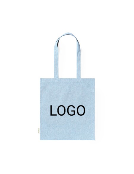 Bolsa de Algodón Reciclado de 38 x 42 cm Asa Larga (140 gramos).