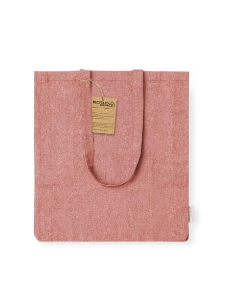 Bolsa de Algodón Reciclado con Fuelle de 38 + 8 x 42 cm Asa Larga (140 gramos).