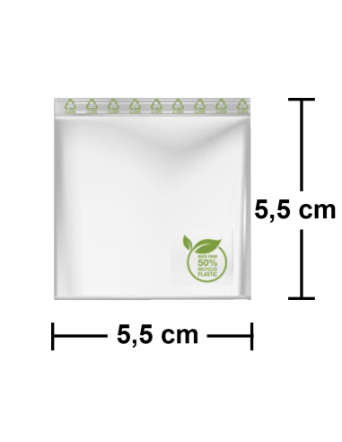 Bolsas Autocierre Zip Material 50% Reciclado 5,5 x 5,5 cm