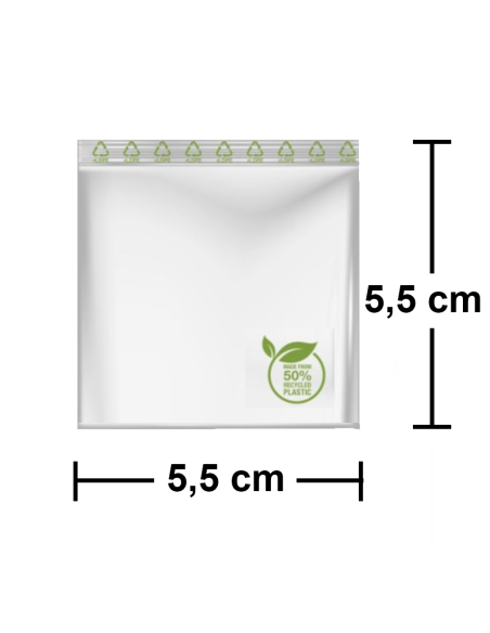 Bolsas Autocierre Zip Material 50% Reciclado 5,5 x 5,5 cm