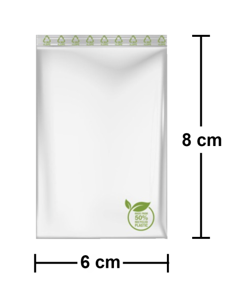 Bolsas Autocierre Zip Material 50% Reciclado 6 x 8 cm