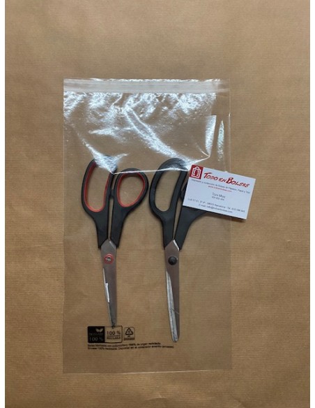 Bolsas de Polipropileno con Solapa Adhesiva 100% Material Reciclado 25 x 35 cm + 5 de Solapa