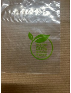 Bolsas de plástico transparente 50% Reciclado de 8 x 12 cm