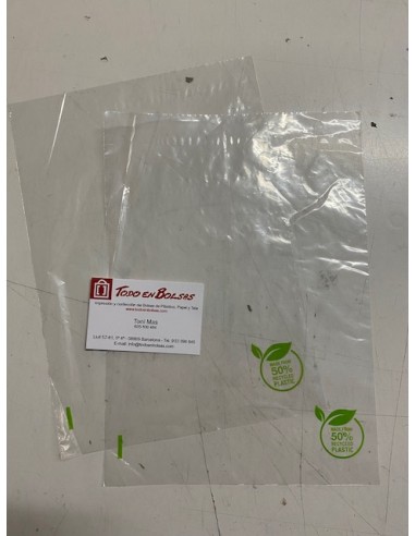 Bolsas de plástico transparente 50% Reciclado de 10 x 15 cm