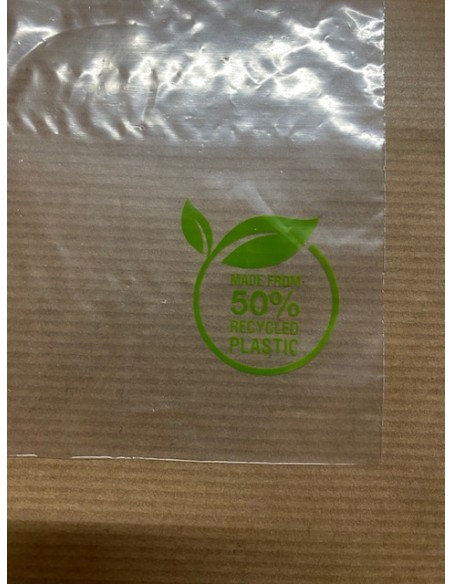 Bolsas de plástico transparente 50% Reciclado de 10 x 25 cm