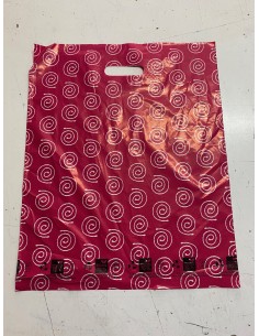 Bolsa Asa Troquel 70% RECICLADO, Impresa en Color Rosa de...