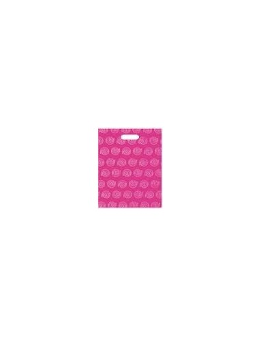 Bolsa Asa Troquel Impresa en Color Rosa de 18 x 30 cms