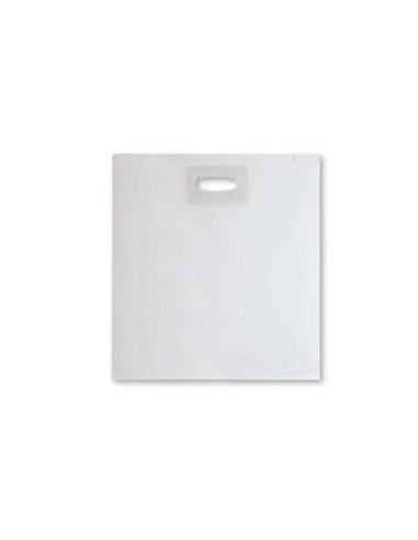 Bolsa de Papel Asa Troquelada Blanca 24 + 7 x 37