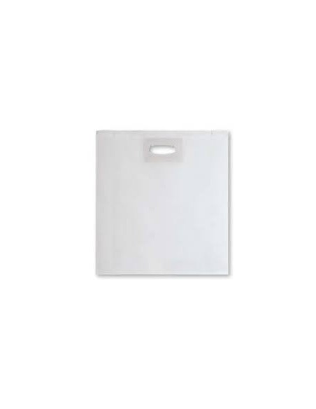 Bolsa de Papel Asa Troquelada Blanca 24 + 7 x 37