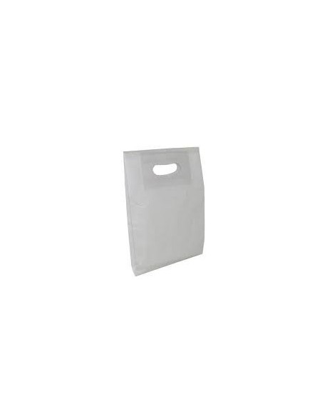 Bolsa de Papel Asa Troquelada Blanca 41 + 10 x 42