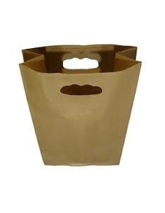 Bolsa de Papel Asa Troquelada Kraft Verjurado 24 + 7 x 37