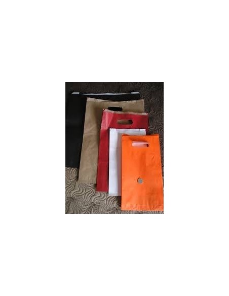 Bolsa de Papel Asa Troquelada Kraft Verjurado 41 + 10 x 42