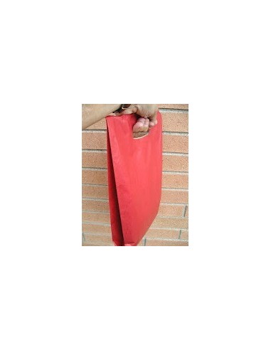 Bolsa de Papel Asa Troquelada Color Rojo 18 + 6 x 32