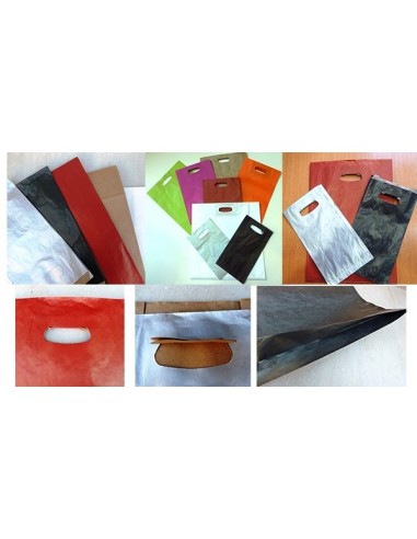 Bolsa de Papel Asa Troquelada Color Rojo 18 + 6 x 32