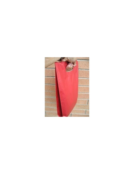 Bolsa de Papel Asa Troquelada Color Rojo 24 + 7 x 37