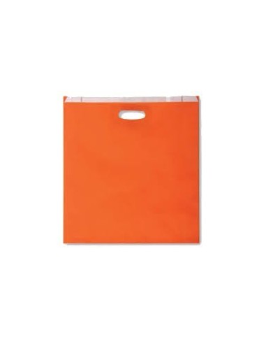 Bolsa de Papel Asa Troquelada Color Naranja 18 + 6 x 32