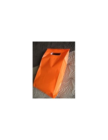 Bolsa de Papel Asa Troquelada Color Naranja 18 + 6 x 32